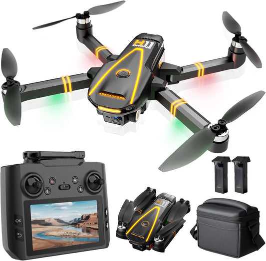 H11 GPS-drones met professionele 4K camera voor volwassenen (afstandsbediening met display) 5 GHz RC drones FPV opvouwbaar met borstelloze motor, QuickShots, vliegtijd van 45 minuten, minder dan 249 g