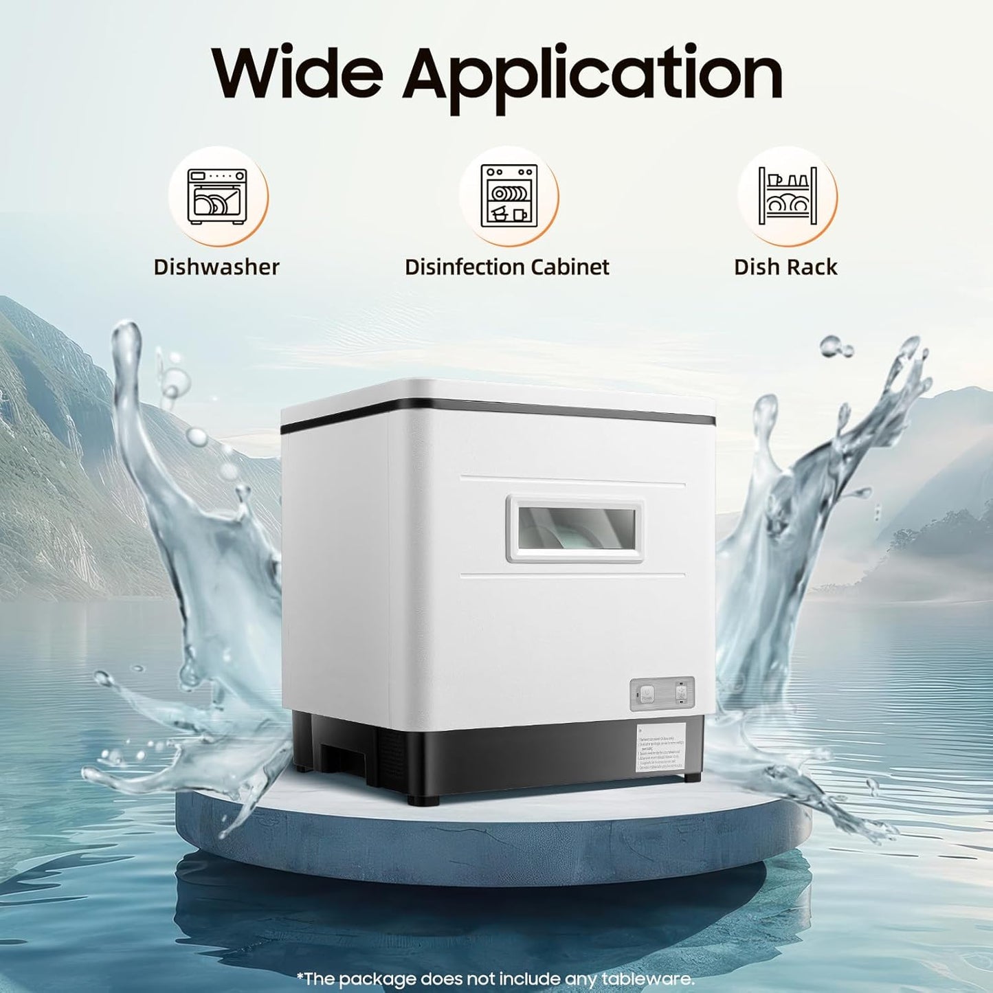 Dishwasher Kitchenette, 220 V, Mini Dishwasher without Water Connection, Stainless Steel, Table Dishwasher for Small Kitchens, 60 Litres, White