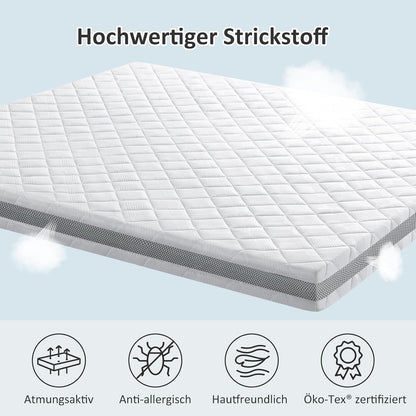 Matrastopper – Geltopper – Topmatras – Matrasbeschermer – Gelmatras 100 x 200 cm – 10 cm Koudschuimkern H3/H4 – Ademend 3D-Mesh Overtrek