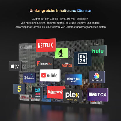 Antteq Koalas Series Q50 Smart TV 4K HDR QLED Android TV 127 cm (50 inch) met App Store (10.000+ apps), Bluetooth 5.0, spraakassistent, WLAN 2,4 GHz/5 GHz