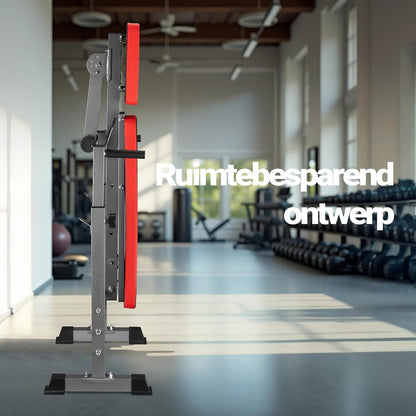 LUXTRI inklapbare halterbank tot 230 kg trainingsbank met halterhouder 2-in-1 ligbank fitnessbank