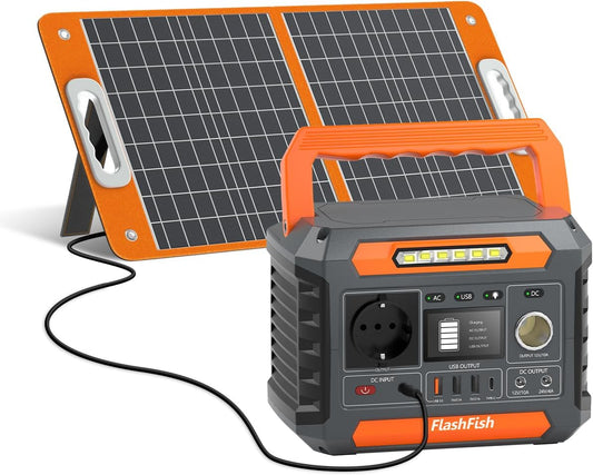 Draagbare Powerstation – Mobiele Generator – Solar Generator – Noodstroomvoorziening – Camping Accu – 144,3 Wh Capaciteit – 60W Vouwbaar Zonnepaneel