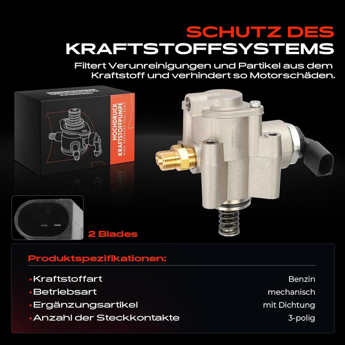 Frankberg Hogedrukpomp compatibel met A4 8EC B7 4.2L 2005-2008 A5 8T3 4.2L 2006-2008 A6 4F2 C6 4.2L 2006-2008 A8 4E2 4E8 4.2L 2006-2008 4.2L 2006-2008 Q7 4. LB 4.2L 2006-2010 Vervanging # HM10050