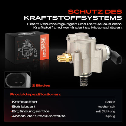 Frankberg Hogedrukpomp compatibel met A4 8EC B7 4.2L 2005-2008 A5 8T3 4.2L 2006-2008 A6 4F2 C6 4.2L 2006-2008 A8 4E2 4E8 4.2L 2006-2008 4.2L 2006-2008 Q7 4. LB 4.2L 2006-2010 Vervanging # HM10050