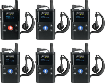 Retekess TT126 Tour Guide System, draadloos 2-weg reisgidsysteem, 280 m full-duplex fluistercommunicatiesysteem, audio-interpretatiesysteem, voor conferenties, fabrieksbezoeken