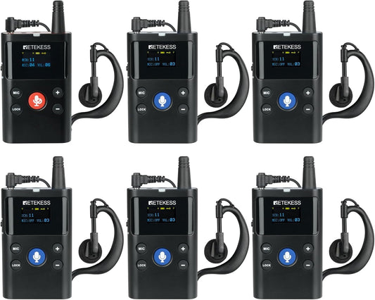 Retekess TT126 Tour Guide System, draadloos 2-weg reisgidsysteem, 280 m full-duplex fluistercommunicatiesysteem, audio-interpretatiesysteem, voor conferenties, fabrieksbezoeken