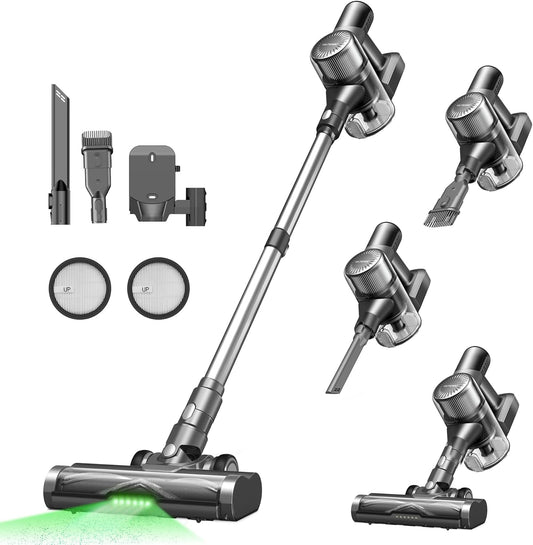 Ultenic U12 Vesla Cordless Vacuum Cleaner, 450W 45Kpa, Powerful Cordless Vacuum Cleaner with Laser Detection, 45 Min/4 Speed, Anti-Tapping Brush, for Carpet Pet Hair Hard Floor Car