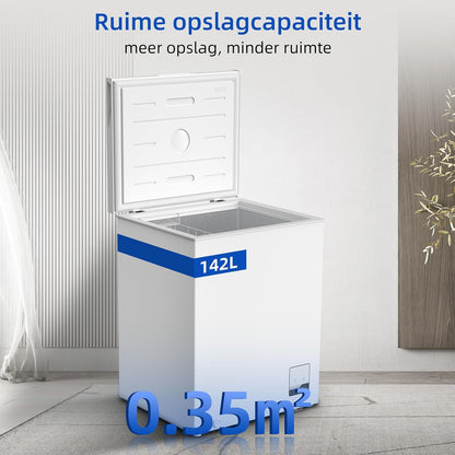 CHiQ FCF142DE, Vrieskist, 142 L, Inverter Technologie, Digitaal LED Display, Snelvriezen tot -32℃, Wit, 39 dB, 12 Jaar Garantie op Compressor