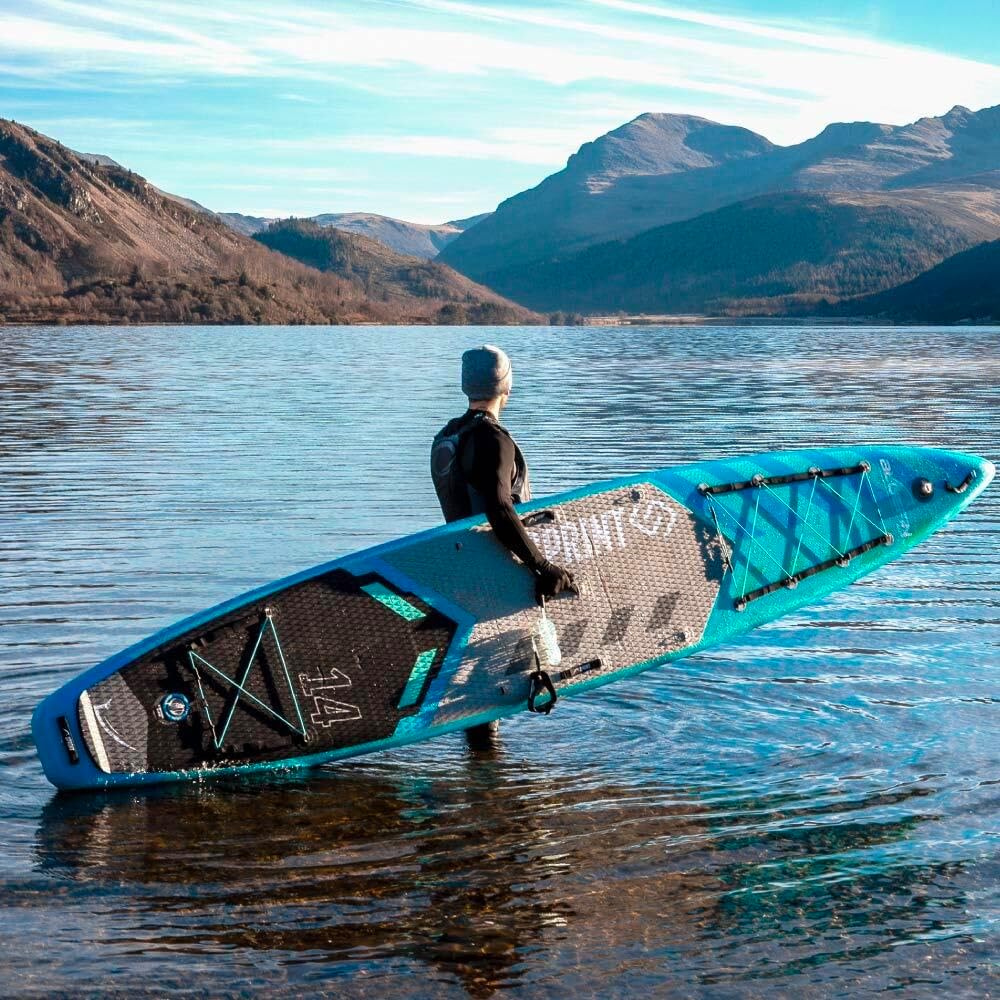 <font dir="auto" style="vertical-align: inherit;"><font dir="auto" style="vertical-align: inherit;">        Bluefin Sprint SUP Tour Package | 14' Inflatable Stand-Up Paddleboard | 6" Thick | Lightweight Fiberglass Paddle | Expedition Length | Cargo Space