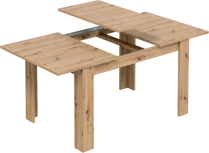 Habitdesign Moderne uittrekbare eettafel, woonkamertafel in Nodi-eiken, 140-190 x 78 x 90 cm, voor maximaal zes personen, model Kendra