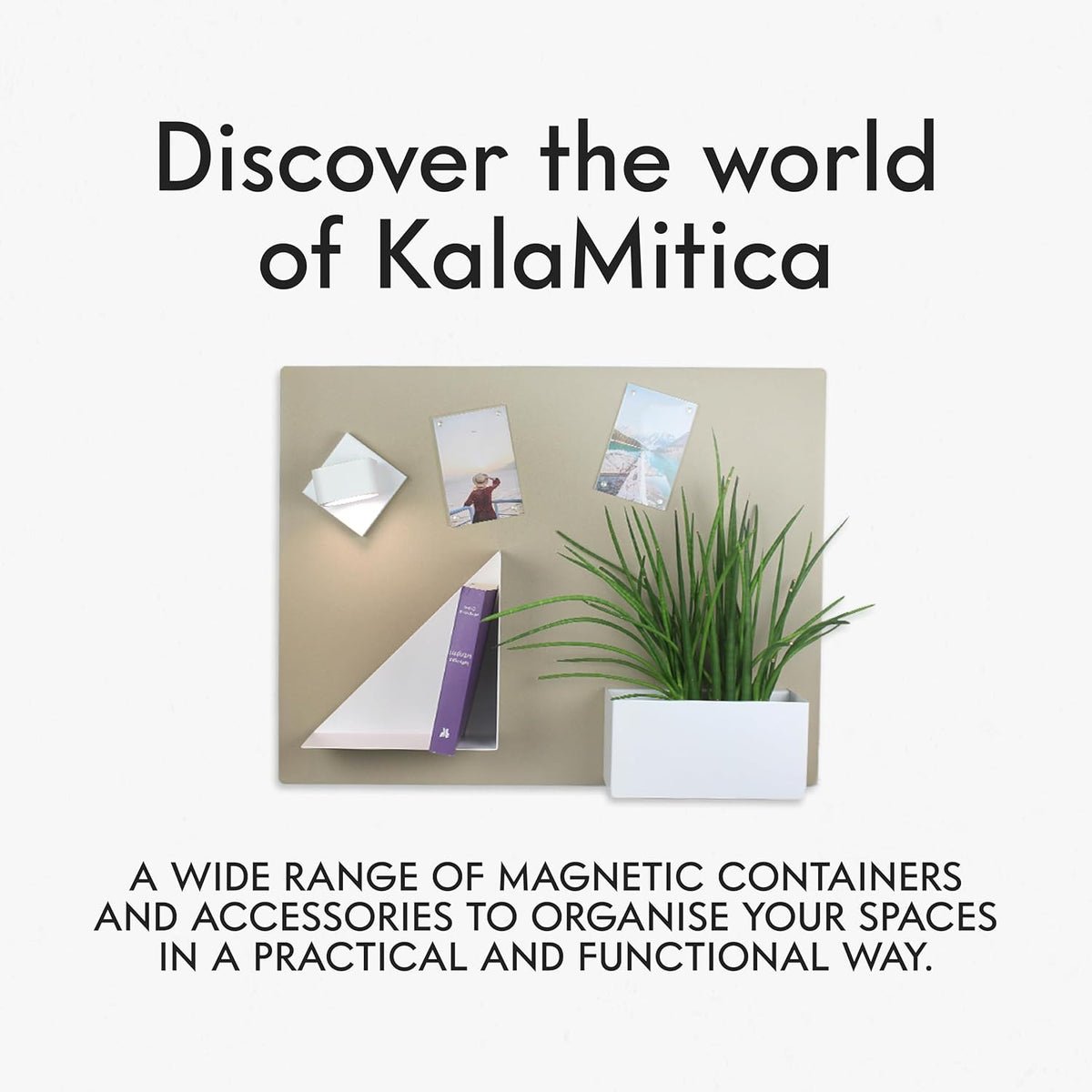 KalaMitica - Magnetisch wandbord, magneetbord - beschrijfbaar met krijt en afwisbaar - Beige - 114 x 74 cm