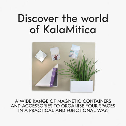 KalaMitica - Magnetisch wandbord, magneetbord - beschrijfbaar met krijt en afwisbaar - Beige - 114 x 74 cm