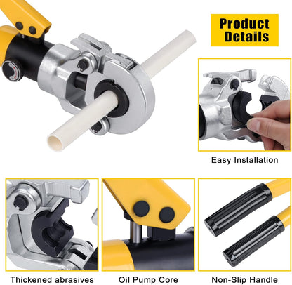 HSEAMALL Hydraulische Pijpbuis Krimpgereedschap, Drukpijpklem krimptang voor aluminium-kunststof buizen met TH 16 20 26 32mm² mallen