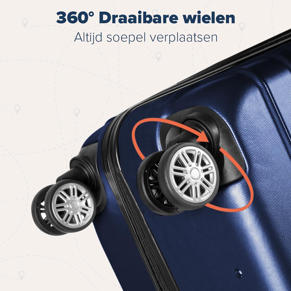 TRVLMORE Kofferset - 3 Delig - 38L Handbagage + 110L Ruimbagage - Lichtgewicht - Trolley - Reiskoffer Set - Donkerblauw