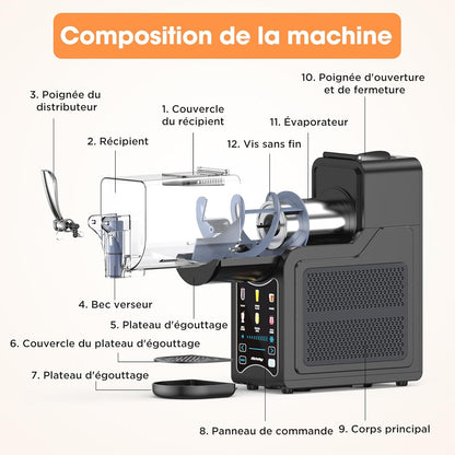 Richday Slushie-machine, diepvriesdrankmaker met 6 programma's, 1,9 l capaciteit, zelfreiniging, voor slushies, milkshakes, frappés, margarita's en koude dranken
