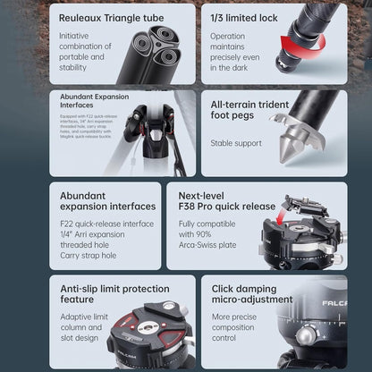 Reisstatief – Statief – Kamerastatief – Fotostatief – Driepoot – Carbonvezel en Aluminiumlegering – Verwijderbare Middelste Kolom Voor Lage Hoeken