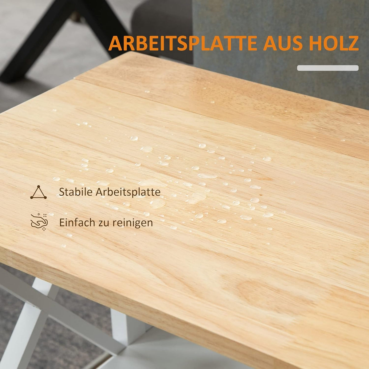 HOMCOM Kitchen trolley, serving trolley, serving trolley with shelf, 4 wheels, modern MDF, rubberwood, white, 60 x 40 x 84 cm - QUORE