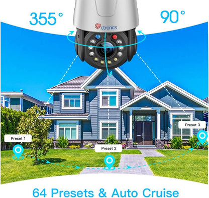 Ctronics 3G/4G LTE 5MP Bewakingscamera voor Buiten 30x Optische Zoom IP camera SIM kaart 355° 90° nachtzicht kleur 150M menselijk lichaam detectie automatische tracking bidirectionele audio
