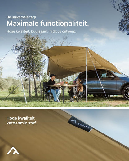 qeedo Motor Tarp TC Katoenen luifel voor bus en auto met biesrail en zuignappen