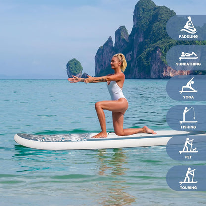 FEATH-R-LITE Stand Up Paddle Board 10'x32"x6" Ultra-Light ISUP met opblaasbare paddleboard accessoires, drie vinnen, verstelbare peddel, pomp, rugzak, riem, waterdichte telefoontas