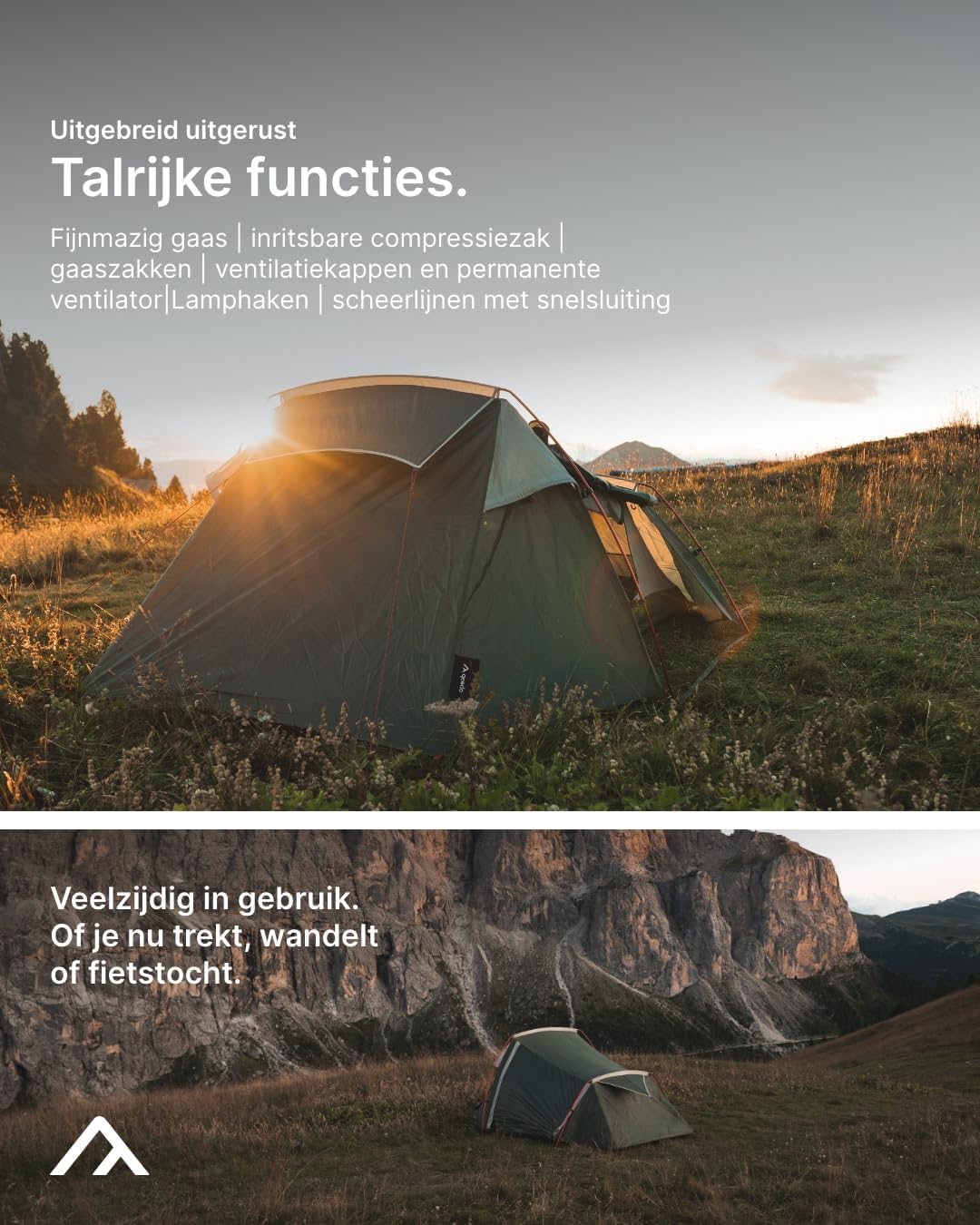 "Qeedo Light Spruce Trekking tent in 2 mate, ultralicht, tunneltent "