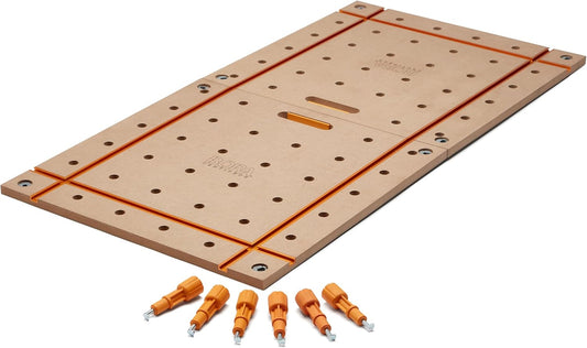 BORA Duizendpoot 2 x 4ft T-Track tafelblad - 20 mm hondengaten