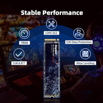 KingSpec 512GB SSD, M.2 NVMe Gen3x4 SSD 2280 - tot 2400 MB/s, interne SSD harde schijf met 3D NAND Flash, compatibel met desktop en laptop