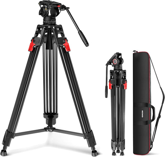 Videostatief – Camerastatief – Fotostatief – Filmstatief – Statief – Verstelbaar Van 89,4 Tot 192 Cm – Vloeistofkop Met 360° Pan En Kantel – Stevige Aluminium Constructie Tot 8 Kg