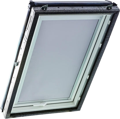 Original Roto Blackout Roller Blind ZRV Almost Full Darkening Guide Rail Silver For Roto Skylight Series Designo R4/R7 and Classic 43/73 with Size 094/118 | 09/11 Light Grey - QUORE