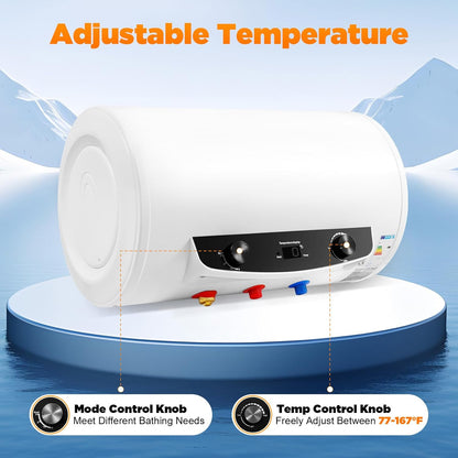 Electric Water Heater 50 L 220 V 2000 W Wall Mounted Heating Power Water Heater Water Heater Water Heater Heating Temperature Range 25-75°C for Kitchen, Garden, Bathroom, Caravan, 50 Litres - QUORE