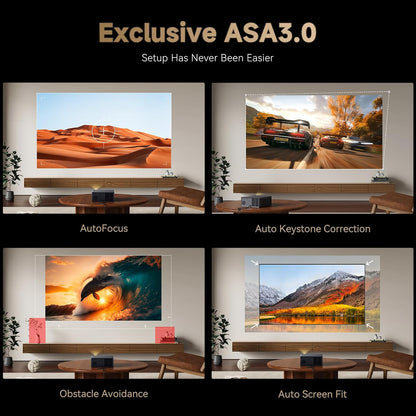 WANBO X5 Pro Beamer 4K HDR10, Google TV/Netflix Officiële/1100 ANSI, KI Autofocus Keystone, Stil 26 dB, 1080P FHD, 5G+2.4G WiFi Bluetooth, Spraakbediening, Smart Projector for Home/Outdoor/Gaming