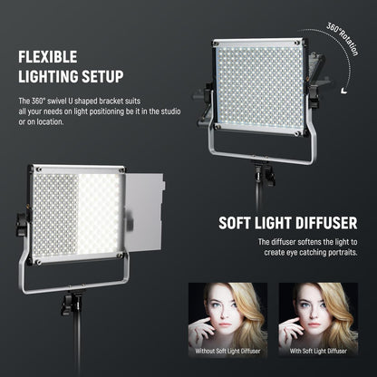 RGB LED Studio-lamp Met Statief – Videolamp – Fotolamp – Lichtpaneel – Verlichtingsset – 50 W – CRI 97+