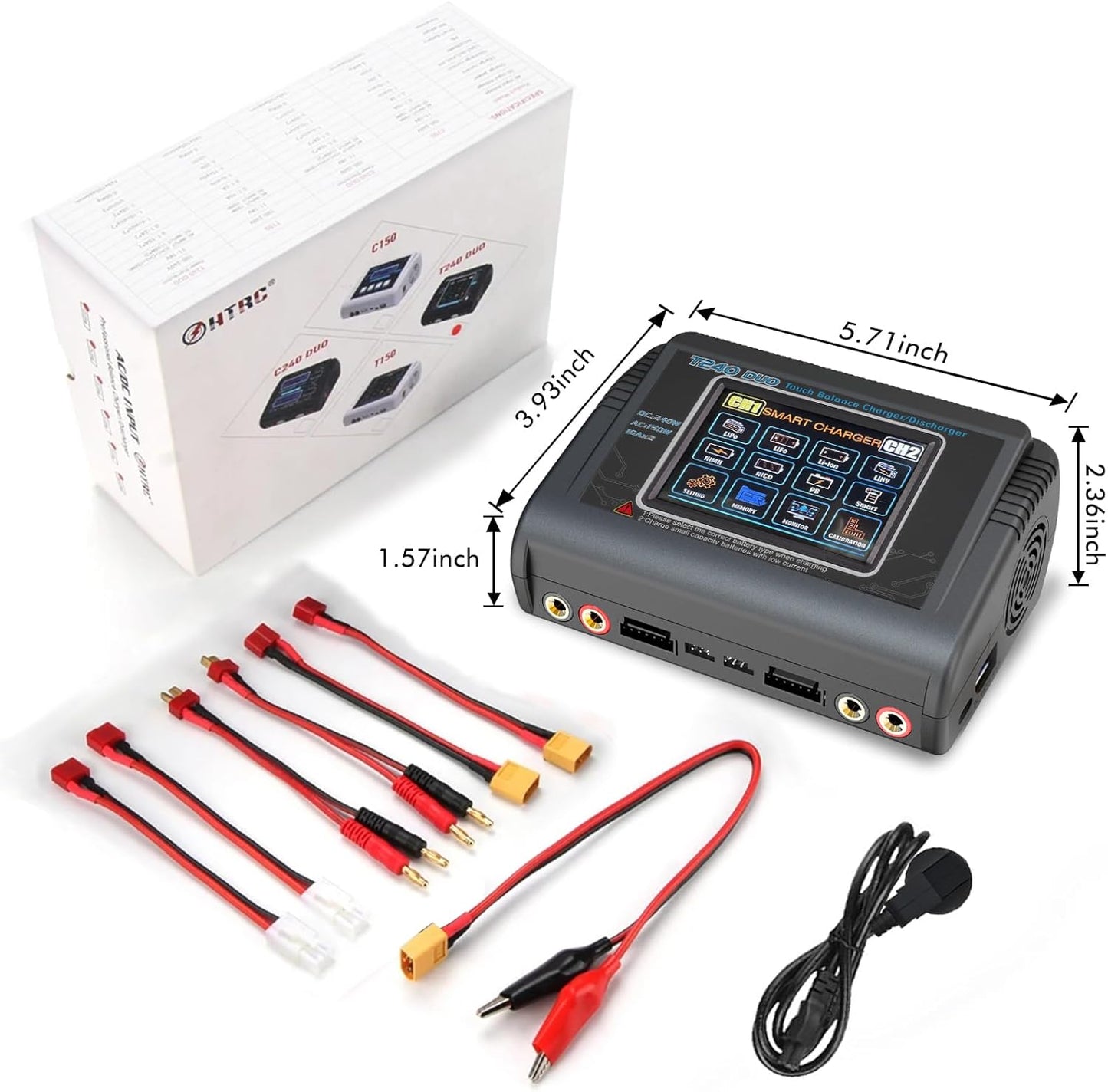 Lipo Balance Oplader – RC Oplader – Batterijlader – Acculader – Balanslader – Veilig Laden – Dubbel Kanaal 10A – 150W AC / 240W DC – Compatibel XT60 Deans Tamiya