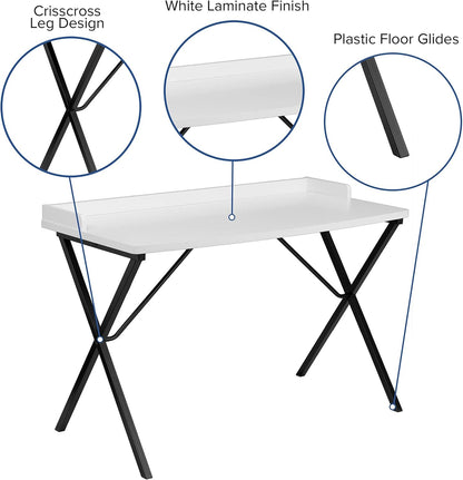 Flash Furniture Computerbureau, Staal, Zwart Laminaat Top/Zwart Frame, 60.01 x 120.02 x 80.01 cm