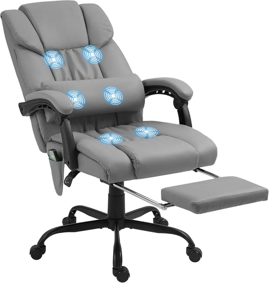 Massage bureaustoel – Bureaustoel – Ergonomische stoel – Relaxstoel – Zitzak stoel – 6 Vibrerende Massagepunten – Rugleuning 130 Graden Kantelbaar