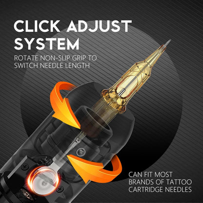 Ambition Zetton Draadloze tattoo-machine met extra batterij van 2400 mAh, borstelloze motor, rechte aandrijfbalk, kleurenaanraakscherm, roterende tattoo-pistoolcartridge-pen