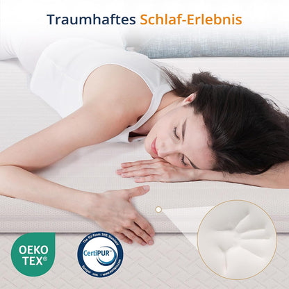 Matrastopper – Topdekmatras – Bedtopper – Matraskussen – Memory Foam Topper – 90 x 200 cm – 8 cm Dikte – Afneembare Wasbare Hoes