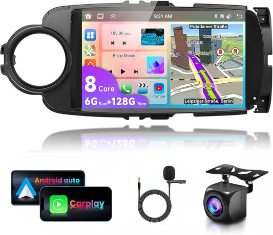 Autoradio Toyota Yaris Grmn – Multimedia Systeem – Navigatie Systeem – Inbouw Radio – DAB Radio – 7 Inch HD Touchscreen – Draadloze CarPlay & Android Auto