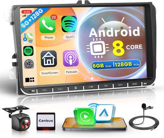 Car Radio 6G + 128G 8 Core Android for VW Golf 5 6 Passat Polo Tiguan Touran Caddy Skoda Seat - QUORE