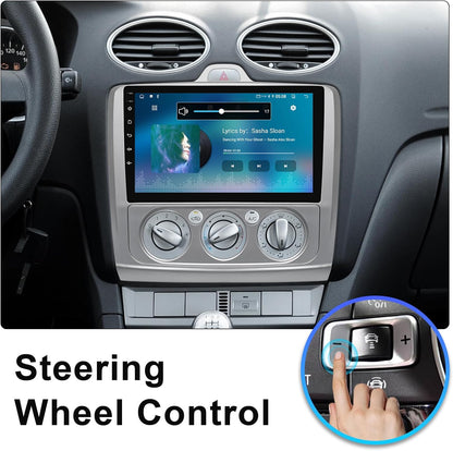 4G 64G Android 14 Car Multimedia Stereo Android Radio voor Ford Focus Mk2 Mk3 Exi MT 2 3 2004-2011 Wireless Carplay Android Auto GPS Navigatie WiFi Bluetooth SWC + Backup Camera