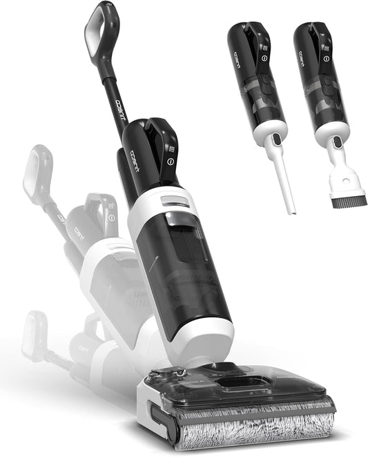 Vloerreiniger – Stofzuiger – Dweilapparaat – Schoonmaakmachine – Multireiniger – Draadloos – Self-Cleaning Systeem – 180° Draaibare Vlakke Kop - QUORE