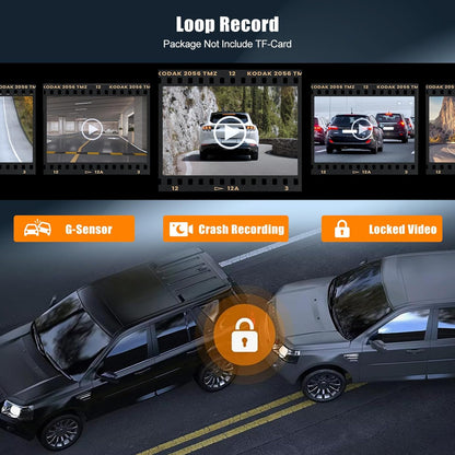 Dashcam Auto – Autocamera – Rijrecorder – Dashcam Set – Achteruitrijcamera – 3-Kanaals met 2,5K Frontcamera, 1080p Interne Camera & 1080p Achtercamera – 3,16 Inch Touchscreen, G-Sensor & App-Bediening