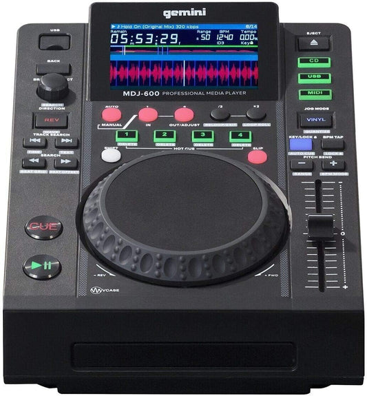 CD- en USB MIDI-mediaspeler – DJ Mediaspeler – USB Mediaspeler – CD-Speler – MIDI-Controller – Zwart – 4,3 Inch Full-Colour Display – 24-Bit/192 kHz Geluidskaart