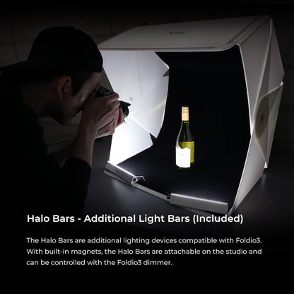 Opvouwbare Fotostudio – Lightbox – Fotobox – Productfotostudio – Draagbare Studio – 25 Inch – Dimbare LED-Verlichting Met Halo Bars En CRI 97+