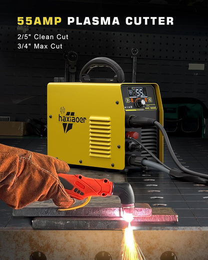 Plasmasnijder van 55 A [groot led-display], contactloze stuurboog, plasmasnijmachine, DC inverter 230 V plasmasnijder, PT/2T/4T, 12 mm zuivere snede en max. 18 mm