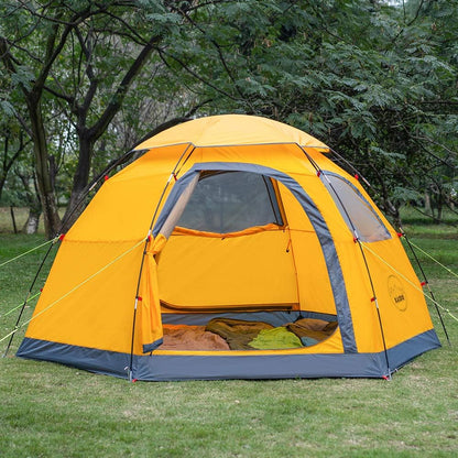 KAZOO Outdoor campingtent voor het hele gezin, duurzame waterdichte campingtent, eenvoudige installatie, tent voor twee personen, zonwering voor 2/3/4 personen