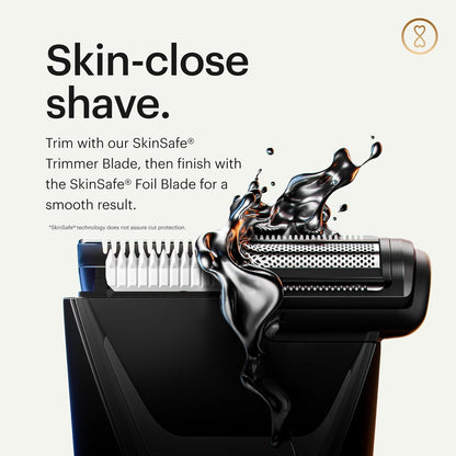 MANSCAPED® The Lawn Mower® 5.0 ULTRA Lies- en lichaamshaartrimmer – SkinSafe® -trimmer met twee koppen en foliemessen, waterdichte natte/droge trimmer, oplaadbaar via USB-C met reisetui