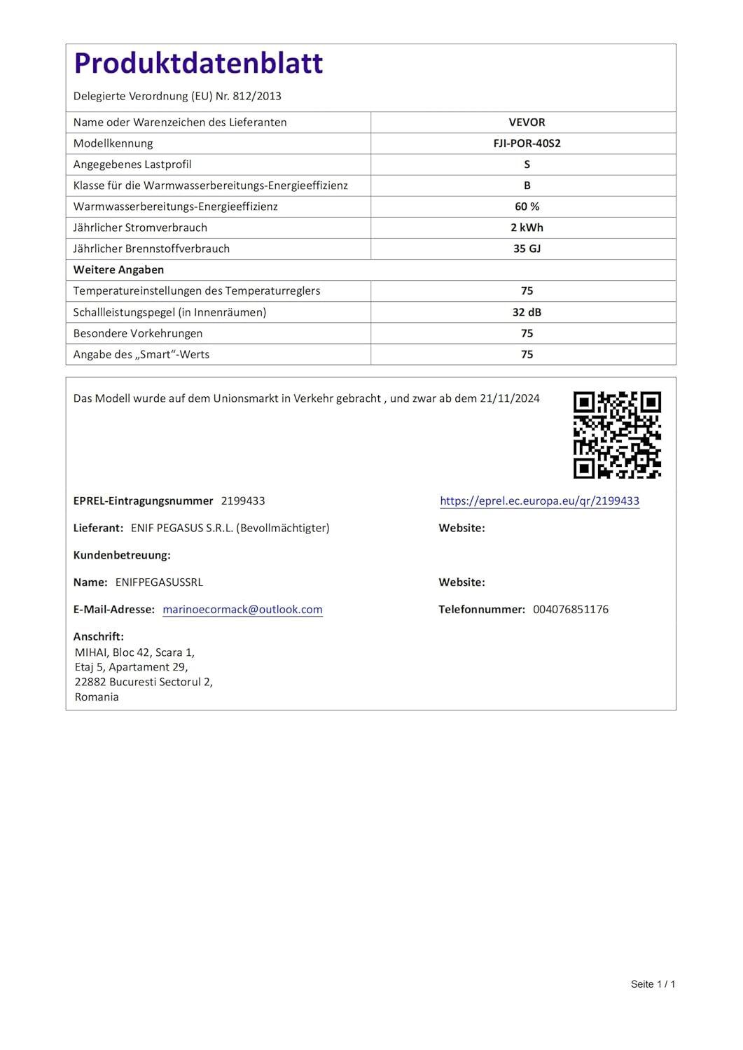 VEVOR Elektrische doorstroomboiler, 1,6 kW, doorstroomboiler met tank van 40 l, met led-display, bediening met knop, waterdichte zijaansluiting, IPX4 waterdichte zijaansluiting, on-demand verwarming