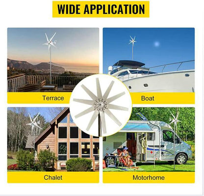 12000W Horizontale windgeneratorkit, 12V-220V windturbines Horizontale Home Powers Windmolen Energie Turbines Laad (geen geluid)