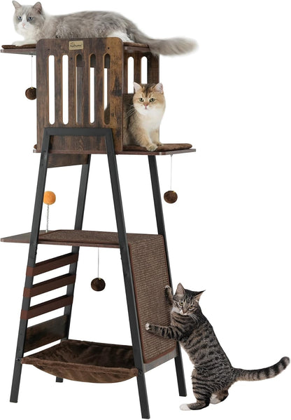 Krabpaal – Kattenboom – Kattenmeubel – Kattentoren – Krabmeubel – 147 cm Hoog – Natuurlijk Sisal Krabvlak